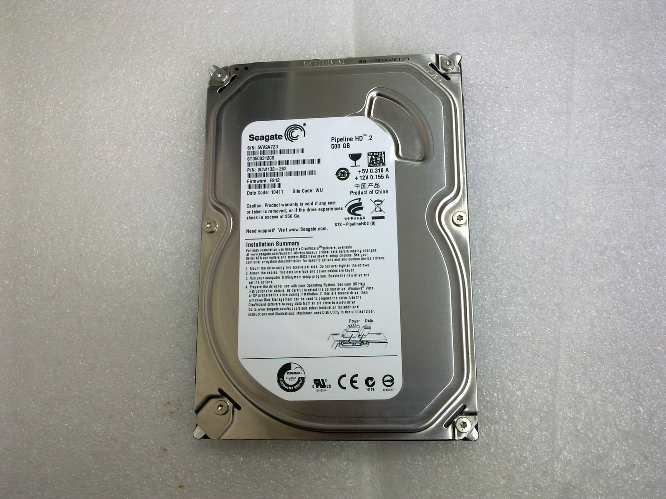Seagate シーゲイト 内蔵 ハードディスク Pipeline HD 3.5インチ 500GB 非AFT 512セクタ (SATA 3Gb/s / 5900rpm / 16MB ） オリジナル茶箱梱包 511IqJDQgJL._UF1000,1000_QL80_.jpg